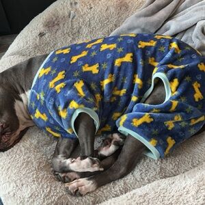 Dog & Cat Cozy Plush Fleece PJs, Giraffes, XXX-Large